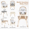 image:imageINFANS 8 in 1 Baby High Chair Convertible Highchair for Babies and Toddlers Infant Dining Booster Seat Building Block Table Kids Stool Table Chair Set with Removable Tray Light PinkLight Brown