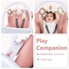 image:imageINFANS High Chair for Babies and Toddlers Foldable Highchair with 7 Different Heights 4 Reclining Backrest Seat 3 Setting Footrest Removable Tray Builtin Rear Wheels with LocksLight Pink