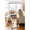 image:imageINFANS High Chair for Babies and Toddlers Foldable Highchair with 7 Different Heights 4 Reclining Backrest Seat 3 Setting Footrest Removable Tray Builtin Rear Wheels with LocksLight Grey