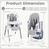 image:imageINFANS High Chair for Babies and Toddlers Foldable Highchair with 7 Different Heights 4 Reclining Backrest Seat 3 Setting Footrest Removable Tray Builtin Rear Wheels with LocksLight Grey