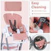 image:imageINFANS High Chair for Babies and Toddlers Foldable Highchair with 7 Different Heights 4 Reclining Backrest Seat 3 Setting Footrest Removable Tray Builtin Rear Wheels with LocksLight Pink