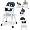 image:imageINFANS 8 in 1 Baby High Chair Convertible Highchair for Babies and Toddlers Infant Dining Booster Seat Building Block Table Kids Stool Table Chair Set with Removable Tray Light PinkBlack