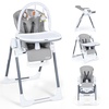 image:imageINFANS High Chair for Babies and Toddlers Foldable Highchair with 7 Different Heights 4 Reclining Backrest Seat 3 Setting Footrest Removable Tray Builtin Rear Wheels with LocksLight Grey