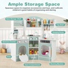 image:imageINFANS Corner Kids Kitchen Playset Toddler Wooden Pretend Cooking Set with Lights Sounds Coffee Machine Washing Dishwasher Stove Removable Sink Storage Simulation Play Kitchen ToyBlue