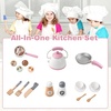 image:imageINFANS Corner Kids Kitchen Playset Toddler Wooden Pretend Cooking Set with Lights Sounds Coffee Machine Washing Dishwasher Stove Removable Sink Storage Simulation Play Kitchen ToyLight Pink