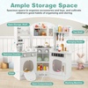 image:imageINFANS Corner Kids Kitchen Playset Toddler Wooden Pretend Cooking Set with Lights Sounds Coffee Machine Washing Dishwasher Stove Removable Sink Storage Simulation Play Kitchen ToyWhite
