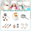 image:imageINFANS Corner Kids Kitchen Playset Toddler Wooden Pretend Cooking Set with Lights Sounds Coffee Machine Washing Dishwasher Stove Removable Sink Storage Simulation Play Kitchen ToyWhite