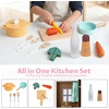 image:imageINFANS Corner Kids Kitchen Wooden Pretend Playset with Telescopic Cart Realistic Lights Sounds Ice Maker Fabric Drawers Microwave Oven Toddler Cooking Toy Gift for Boys Girls Aged 3 WhiteTrash Can Pink