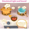 image:imageINFANS Corner Kids Kitchen Wooden Pretend Playset with Telescopic Cart Realistic Lights Sounds Ice Maker Fabric Drawers Microwave Oven Toddler Cooking Toy Gift for Boys Girls Aged 3 WhiteTrash Can Pink