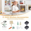 image:imageINFANS Corner Kids Kitchen Wooden Pretend Playset with Telescopic Cart Realistic Lights Sounds Ice Maker Fabric Drawers Microwave Oven Toddler Cooking Toy Gift for Boys Girls Aged 3 WhiteCart White