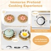 image:imageINFANS Corner Kids Kitchen Wooden Pretend Playset with Telescopic Cart Realistic Lights Sounds Ice Maker Fabric Drawers Microwave Oven Toddler Cooking Toy Gift for Boys Girls Aged 3 WhiteCart White