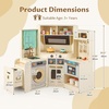 image:imageINFANS Corner Kids Kitchen Wooden Pretend Playset with Telescopic Cart Realistic Lights Sounds Ice Maker Fabric Drawers Microwave Oven Toddler Cooking Toy Gift for Boys Girls Aged 3 WhiteTrash Can Beige