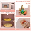 image:imageINFANS Corner Kids Kitchen Wooden Pretend Playset with Telescopic Cart Realistic Lights Sounds Ice Maker Fabric Drawers Microwave Oven Toddler Cooking Toy Gift for Boys Girls Aged 3 WhiteCart Pink
