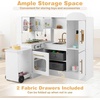image:imageINFANS Corner Kids Kitchen Wooden Pretend Playset with Telescopic Cart Realistic Lights Sounds Ice Maker Fabric Drawers Microwave Oven Toddler Cooking Toy Gift for Boys Girls Aged 3 WhiteCart White