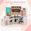 image:imageINFANS Corner Kids Kitchen Wooden Pretend Playset with Telescopic Cart Realistic Lights Sounds Ice Maker Fabric Drawers Microwave Oven Toddler Cooking Toy Gift for Boys Girls Aged 3 WhiteTrash Can Pink