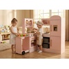 image:imageINFANS Corner Kids Kitchen Wooden Pretend Playset with Telescopic Cart Realistic Lights Sounds Ice Maker Fabric Drawers Microwave Oven Toddler Cooking Toy Gift for Boys Girls Aged 3 WhiteCart Pink