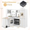 image:imageINFANS Corner Kids Kitchen Wooden Pretend Playset with Telescopic Cart Realistic Lights Sounds Ice Maker Fabric Drawers Microwave Oven Toddler Cooking Toy Gift for Boys Girls Aged 3 WhiteCart White