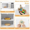 image:imageINFANS Corner Kids Kitchen Wooden Pretend Playset with Telescopic Cart Realistic Lights Sounds Ice Maker Fabric Drawers Microwave Oven Toddler Cooking Toy Gift for Boys Girls Aged 3 WhiteCart White