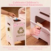 image:imageINFANS Corner Kids Kitchen Wooden Pretend Playset with Telescopic Cart Realistic Lights Sounds Ice Maker Fabric Drawers Microwave Oven Toddler Cooking Toy Gift for Boys Girls Aged 3 WhiteTrash Can Pink