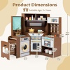 image:imageINFANS Corner Kids Kitchen Wooden Pretend Playset with Telescopic Cart Realistic Lights Sounds Ice Maker Fabric Drawers Microwave Oven Toddler Cooking Toy Gift for Boys Girls Aged 3 WhiteTrash Can Brown