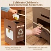image:imageINFANS Corner Kids Kitchen Wooden Pretend Playset with Telescopic Cart Realistic Lights Sounds Ice Maker Fabric Drawers Microwave Oven Toddler Cooking Toy Gift for Boys Girls Aged 3 WhiteTrash Can Brown