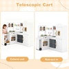 image:imageINFANS Corner Kids Kitchen Wooden Pretend Playset with Telescopic Cart Realistic Lights Sounds Ice Maker Fabric Drawers Microwave Oven Toddler Cooking Toy Gift for Boys Girls Aged 3 WhiteCart White