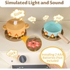 image:imageINFANS Corner Kids Kitchen Wooden Pretend Playset with Telescopic Cart Realistic Lights Sounds Ice Maker Fabric Drawers Microwave Oven Toddler Cooking Toy Gift for Boys Girls Aged 3 WhiteTrash Can Beige