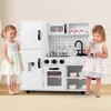 image:imageINFANS Kid Kitchen Playset Toddler Wooden Pretend Cooking Set with Realistic Light amp Sound Stove Sink Microwave Storage Cabinet Play Kitchen Toy Set for Children Boys GirlsWhite