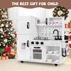 image:imageINFANS Kid Kitchen Playset Toddler Wooden Pretend Cooking Set with Realistic Light amp Sound Stove Sink Microwave Storage Cabinet Play Kitchen Toy Set for Children Boys GirlsWhite