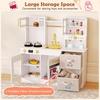 image:imageINFANS Kids Kitchen Play Set Wooden Pretend Play Kitchen with Realistic Lights Sounds Coffee Maker Dishwasher Microwave Oven Foldable Fabric Drawers Toddler Cooking Toys for Boys GirlsWhite
