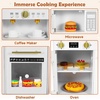 image:imageINFANS Kids Kitchen Play Set Wooden Pretend Play Kitchen with Realistic Lights Sounds Coffee Maker Dishwasher Microwave Oven Foldable Fabric Drawers Toddler Cooking Toys for Boys GirlsWhite