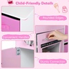 image:imageINFANS Kids Kitchen Play Set Wooden Pretend Play Kitchen with Realistic Lights Sounds Coffee Maker Dishwasher Microwave Oven Foldable Fabric Drawers Toddler Cooking Toys for Boys GirlsPink