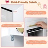 image:imageINFANS Kids Kitchen Play Set Wooden Pretend Play Kitchen with Realistic Lights Sounds Coffee Maker Dishwasher Microwave Oven Foldable Fabric Drawers Toddler Cooking Toys for Boys GirlsWhite