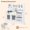 image:imageINFANS Kids Kitchen Play Set Wooden Pretend Play Kitchen with Realistic Lights Sounds Coffee Maker Dishwasher Microwave Oven Foldable Fabric Drawers Toddler Cooking Toys for Boys GirlsWhite