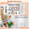 image:imageINFANS Kids Kitchen Play Set Wooden Pretend Play Kitchen with Realistic Lights Sounds Coffee Maker Dishwasher Microwave Oven Foldable Fabric Drawers Toddler Cooking Toys for Boys GirlsWhite