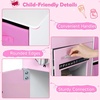 image:imageINFANS Kids Kitchen Play Set Wooden Pretend Play Kitchen with Realistic Lights Sounds Coffee Maker Dishwasher Microwave Oven Foldable Fabric Drawers Toddler Cooking Toys for Boys GirlsPink