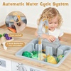 image:imageINFANS Kids Kitchen Playset 2 in 1 Wooden Pretend Play Kitchen with Running Water Fridge Realistic Sounds Lights Toddler Cooking Toys Gift for Boys Girlswith Real Water