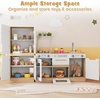 image:imageINFANS Kids Kitchen Playset 2 in 1 Wooden Pretend Play Kitchen with Running Water Fridge Realistic Sounds Lights Toddler Cooking Toys Gift for Boys Girlswith Real Water
