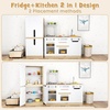 image:imageINFANS Kids Kitchen Playset 2 in 1 Wooden Pretend Play Kitchen with Running Water Fridge Realistic Sounds Lights Toddler Cooking Toys Gift for Boys Girlswith Real Water