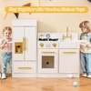image:imageINFANS Kids Kitchen Playset 2 in 1 Wooden Pretend Play Kitchen with Running Water Fridge Realistic Sounds Lights Toddler Cooking Toys Gift for Boys Girlswith Refrigerator