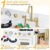 image:imageINFANS Kids Kitchen Playset 2 in 1 Wooden Pretend Play Kitchen with Running Water Fridge Realistic Sounds Lights Toddler Cooking Toys Gift for Boys Girlswith Refrigerator