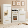 image:imageINFANS Kids Kitchen Playset 2 in 1 Wooden Pretend Play Kitchen with Running Water Fridge Realistic Sounds Lights Toddler Cooking Toys Gift for Boys Girlswith Refrigerator