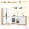 image:imageINFANS Kids Kitchen Playset 2 in 1 Wooden Pretend Play Kitchen with Running Water Fridge Realistic Sounds Lights Toddler Cooking Toys Gift for Boys Girlswith Real Water