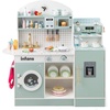 image:imageINFANS Kids Kitchen Playset Toddler Wooden Kitchen Pretend Cooking Toy Set with Coffee Maker Ice Machine Dishwasher Microwave Storage Cabinet Simulation Play Kitchen for Boys Girls 3Blue