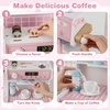 image:imageINFANS Kids Kitchen Playset Toddler Wooden Kitchen Pretend Cooking Toy Set with Coffee Maker Ice Machine Dishwasher Microwave Storage Cabinet Simulation Play Kitchen for Boys Girls 3Pink
