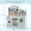 image:imageINFANS Kids Kitchen Playset Toddler Wooden Kitchen Pretend Cooking Toy Set with Coffee Maker Ice Machine Dishwasher Microwave Storage Cabinet Simulation Play Kitchen for Boys Girls 3Blue
