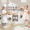 image:imageINFANS Kids Kitchen Playset Toddler Wooden Kitchen Pretend Cooking Toy Set with Coffee Maker Ice Machine Dishwasher Microwave Storage Cabinet Simulation Play Kitchen for Boys Girls 3White