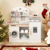 image:imageINFANS Kids Kitchen Playset Toddler Wooden Kitchen Pretend Cooking Toy Set with Coffee Maker Ice Machine Dishwasher Microwave Storage Cabinet Simulation Play Kitchen for Boys Girls 3White