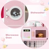 image:imageINFANS Kids Kitchen Playset Toddler Wooden Kitchen Pretend Cooking Toy Set with Coffee Maker Ice Machine Dishwasher Microwave Storage Cabinet Simulation Play Kitchen for Boys Girls 3Pink