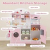 image:imageINFANS Kids Kitchen Playset Toddler Wooden Kitchen Pretend Cooking Toy Set with Coffee Maker Ice Machine Dishwasher Microwave Storage Cabinet Simulation Play Kitchen for Boys Girls 3Pink